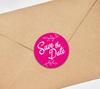 Darling Souvenir DIY 45 Pcs Dark Brown Leaf Vines Save The Date Stickers Round Envelope Seal-1.6