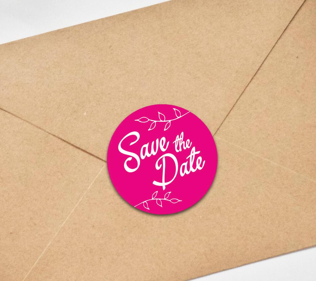 Darling Souvenir DIY 45 Pcs Dark Brown Leaf Vines Save The Date Stickers Round Envelope Seal-1.6