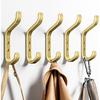 Wall Hook for Hanging Coats - Stainless Coat Hook 5 Pack Wall Mount for Backpack, Bag, Keys and Towel, Double Hook In Closet, Entryway, Door,