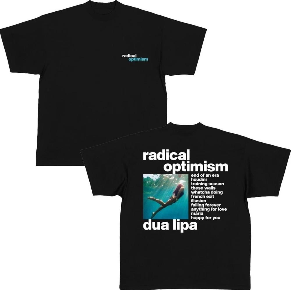Новый!!! Дуа Липа Альбом Radical Optimism Список Треков 2025 Перепечатка  S-4XL Унисекс Футболка XXXL