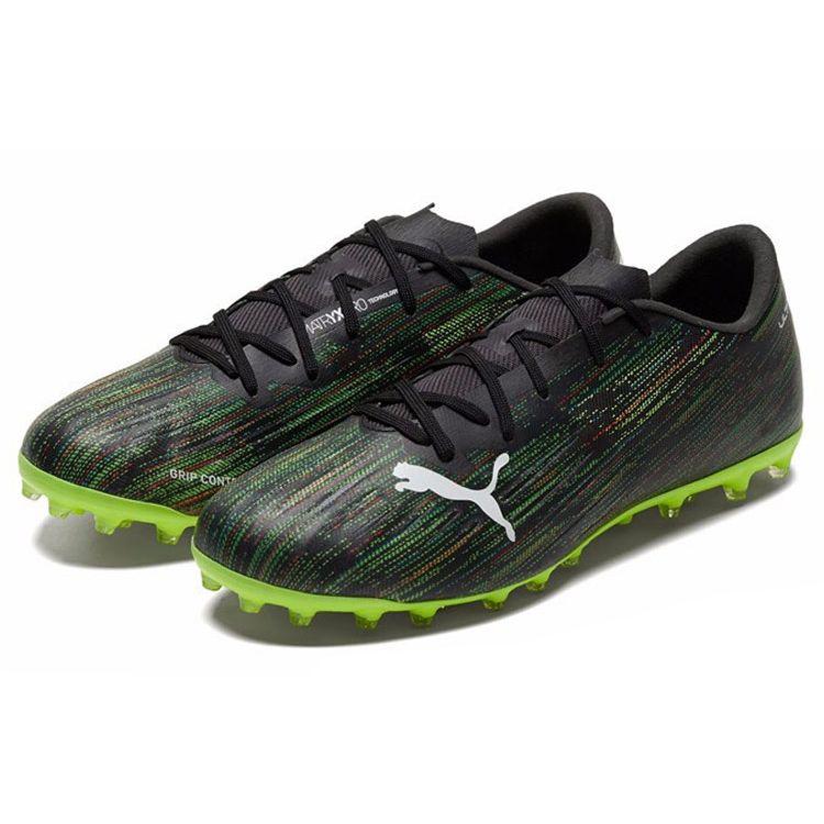 Puma Ultra 2.2 Comfortable Simple Low-Top MG (Rubber Short Studs) Artificial Turf Soccer Shoes Men Soccer Shoes Black White Green 106345-02