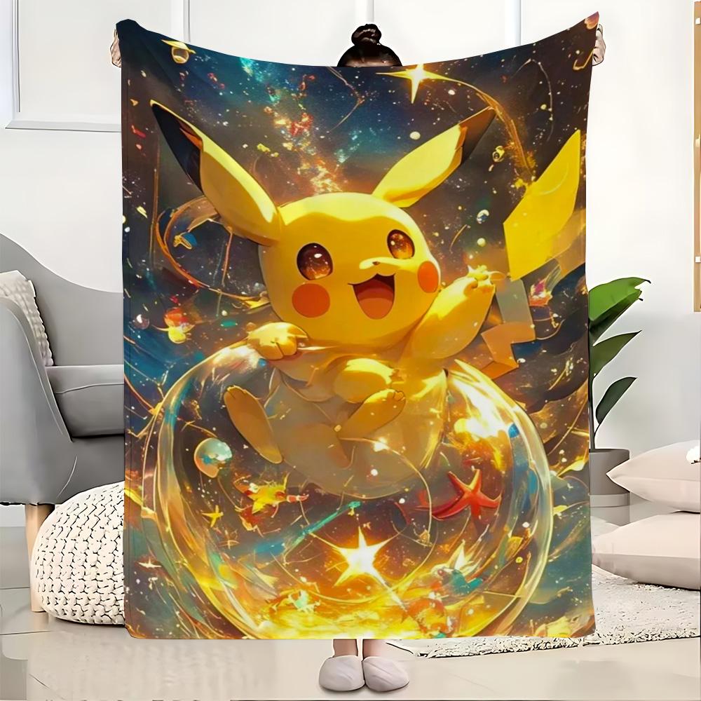

P-Poke-mons Sofa Blanket Fluffy Soft Blankets and Throws Camping Bedspread on the Bed Anime Home Decoration Bedspreads Picnic & 75cmx90cm
