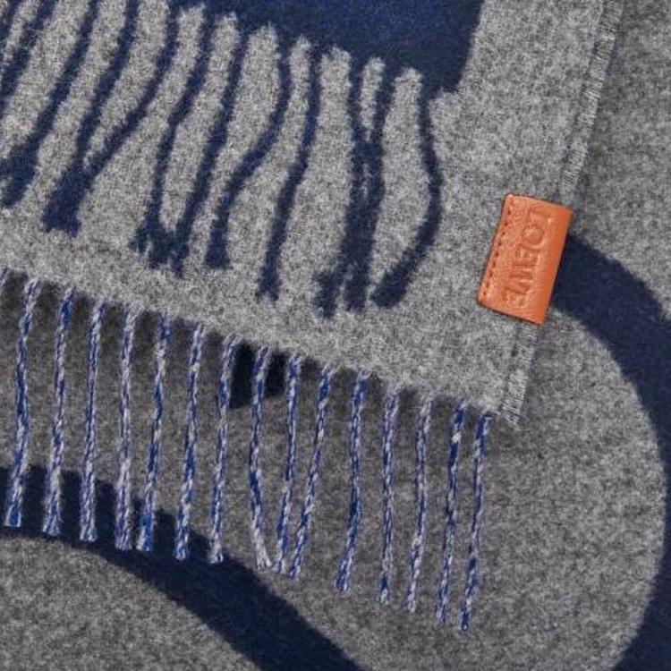 LOEWE Wool, Cashmere Knit Scarves Women's Blue F811257XA05123