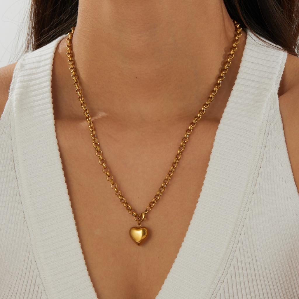 316L Stainless Steel Love Heart Pendant Necklace For Women Girl Trendy Fashion New Collarbone Chain Jewelry Party Gift