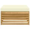 Outdoor Footstool Solid Acacia Wood White