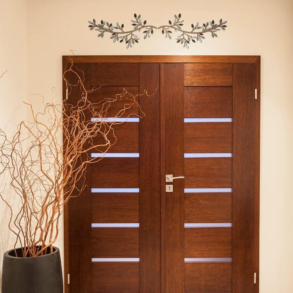 

2 шт. Зеленый металлический лист Украшение стены Листья Металлическое украшение дома Комната