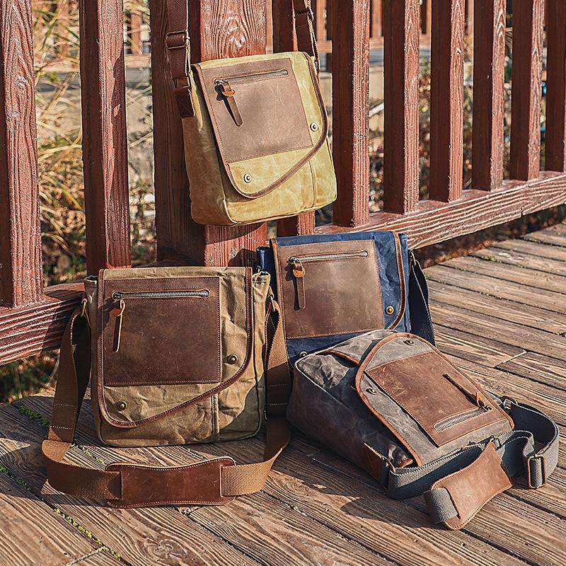 Seven-Color Cotton Casual Retro Men'S Messenger Bag Men'S Shoulder Backpack Batik Waterproof Canvas Bag