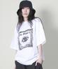 Deumakeu Oversized Square Print Short Sleeve T-Shirt White