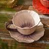 Fioletowy Ceramiczny Zestaw Filiżanek do Kawy Różowy Fioletowy Lekki Luksus Naczynia na Popołudniową Herbatę Deserową Prezent na Dzień Matki Przyjaciół