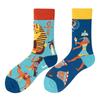 Asymmetric Colorful Christmas Cotton Socks for Couples