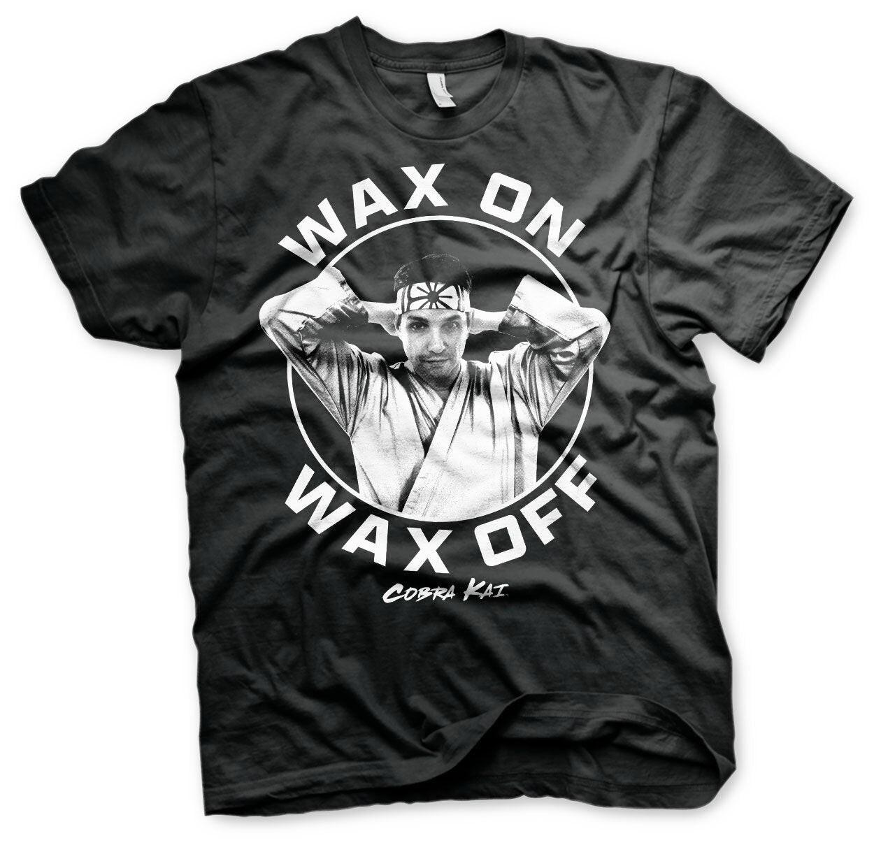 Officially Licensed Cobra Kai Wax On wax Off Mens T-Shirt M