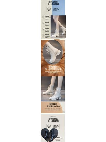 Beige 2025 Martin Stiefel: Echtes weiches Leder, weiche Sohle, Stiefeletten mit niedrigem Absatz für Frühling und Herbst.