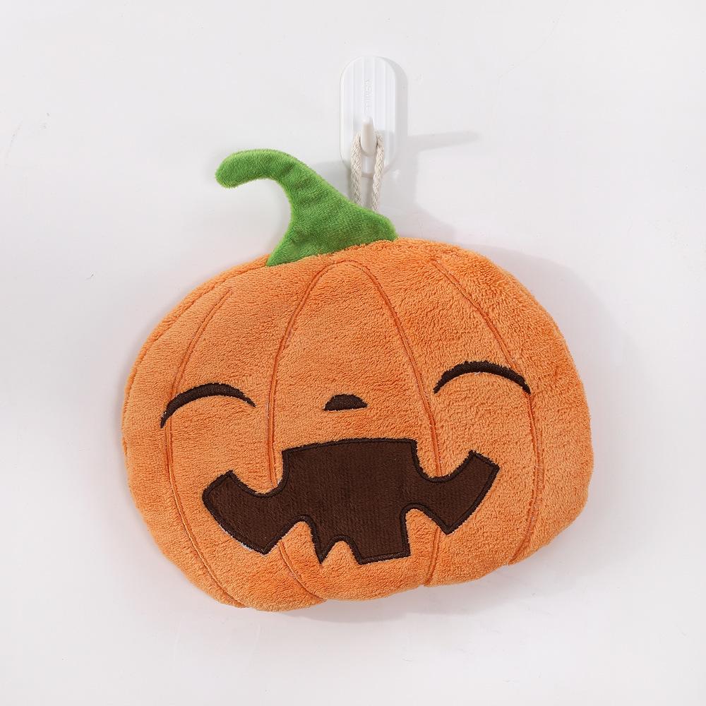 

1pc Halloween Pumpkin Coral Fleece Hand Towel - Cute Cartoon Pumpkin Design,Perfect for Kitchen, Bathroom, and Party Decorations