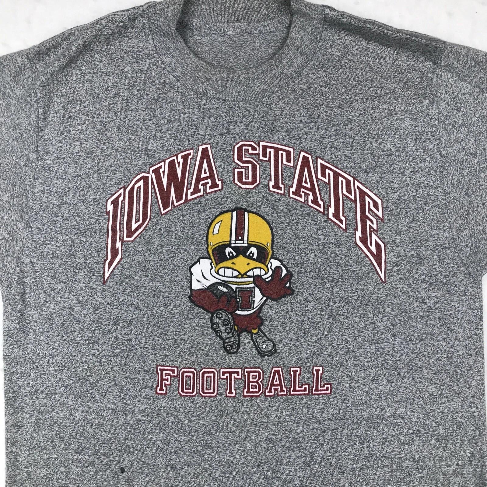 винтажная футболка 80-х IOWA STATE CYCLONES FOOTBALL РАЗМЕР S hawkeyes одинарный шов L