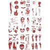 55 Halloween Sticker Patterns: Blood Handprints & Skulls Self-Adhesive Wall Decorations
