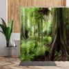 Green Jungle Shower Curtain Summer Forest Tree Bathroom Bath Decoration Home Decor Natural Landscape 3D Living Room Curtains Set