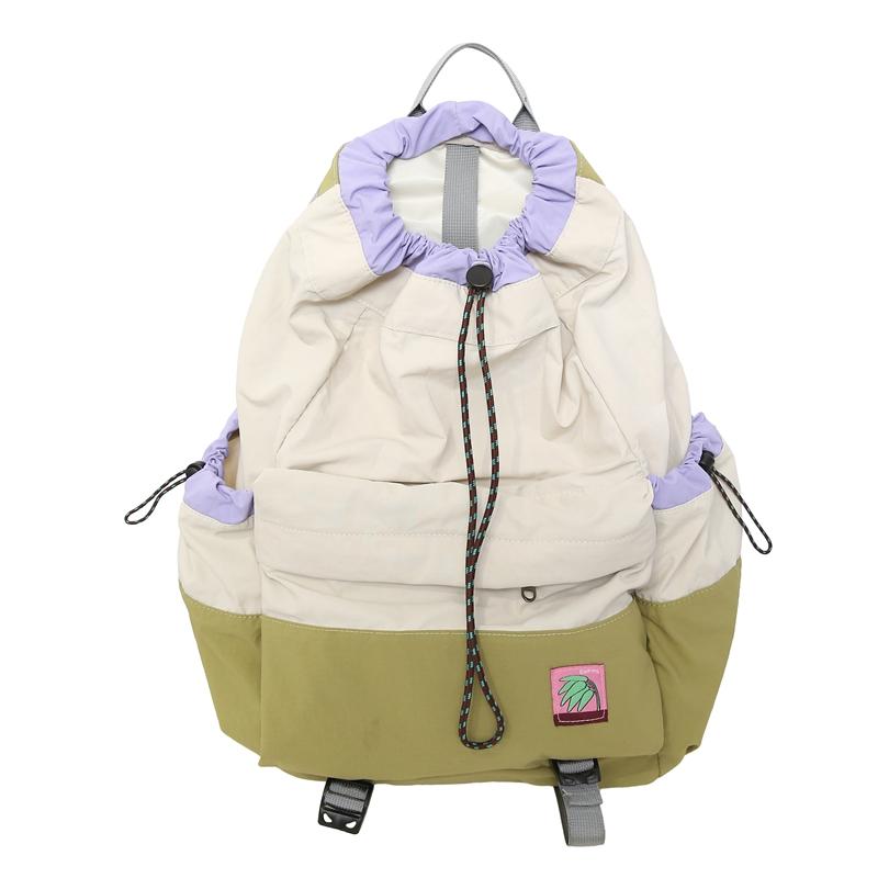Student's Lightweight Schoolbag Drawstring Backpack Color Block Outdoor Sports Mountaineering Large Capacity Travel Bag