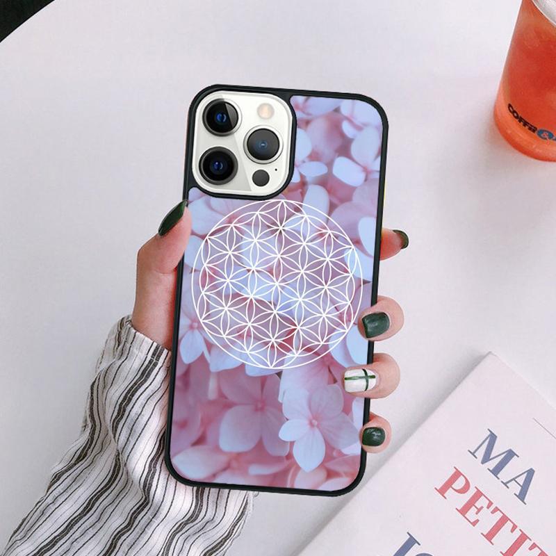 Flower Of Life In Lotus Pastel Golds Phone Case For iPhone 17 Air 16 15 14 13 12 11 Pro Max Plus Max Cover coque