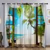 Natural Scenery Landscape Seascape Seagull Window Curtains Blinds For Living Room Bedroom Bathroom Kicthen Door Home Decor2Pcs