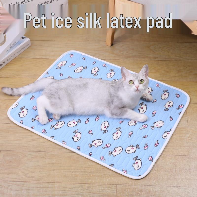 Summer Ice Silk Latex Pet Sleeping Mat for Cats and Dogs