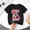 New Mickey Minnie childrens pure cotton shortsleeved boys sports shirt girls casual top with cartoon print summer Tshirt