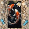 Koi-Fisch Lotus Strandtuch Gemustert Sonnenschutz Und Winddicht Geeignet Für Schwimmbad Camping Reise Decke