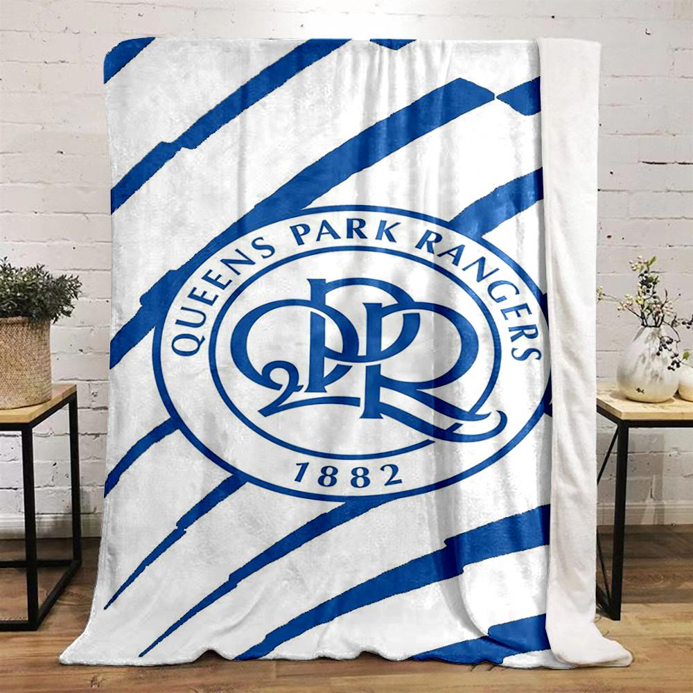 Queens Park Rangers Football Emblem Printed Flannel Blanket for Bedroom, Living Room, Sofa, and Nap