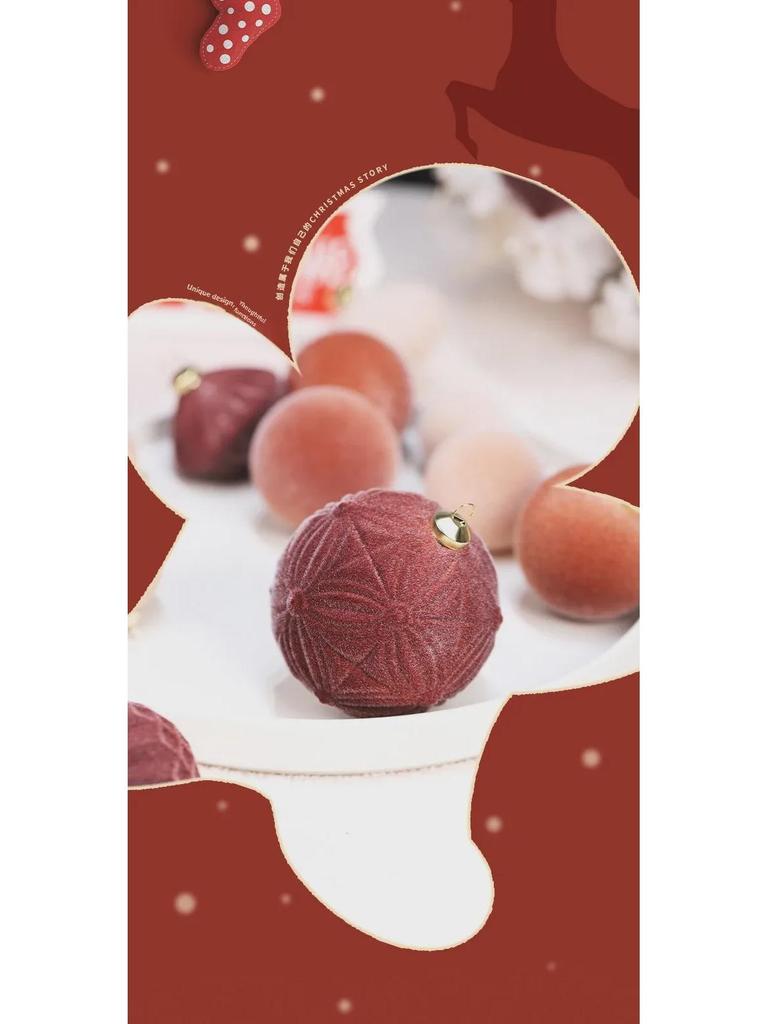 35-teiliges Exquisites Beflocktes Weihnachtskugel-Set mit Geschenkbox