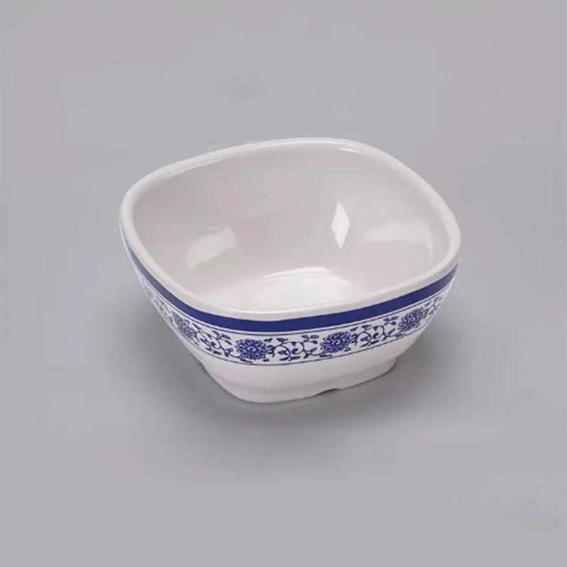 Yange QLQ Blue & White Melamine Square Soup Bowl