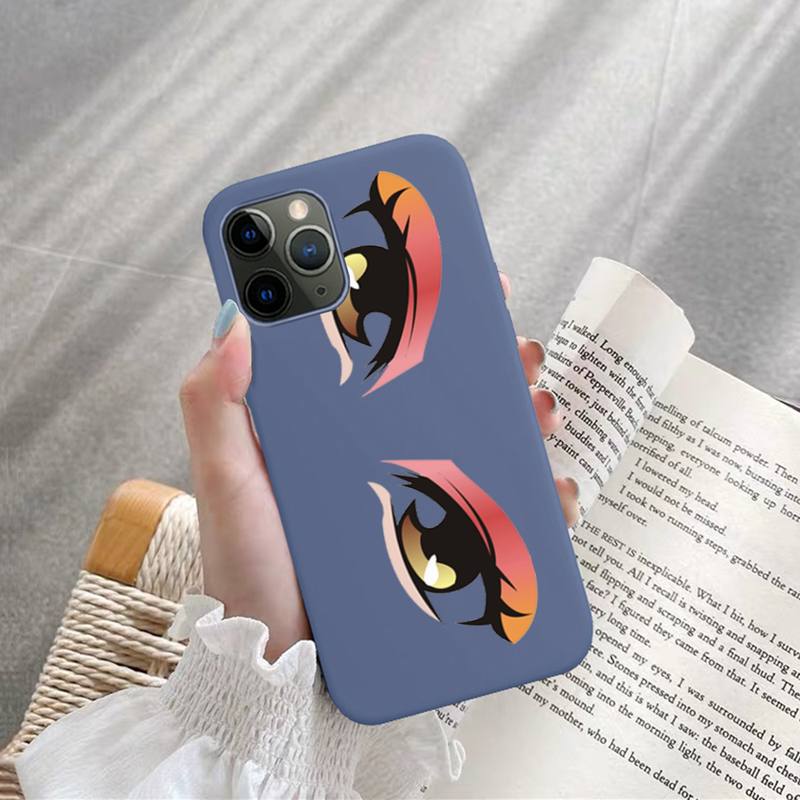 Eyes Art Phone Case for iPhone 11 12 13 Mini Pro Xs Max 8 7 6 6S Plus X XR Solid Candy Color Case