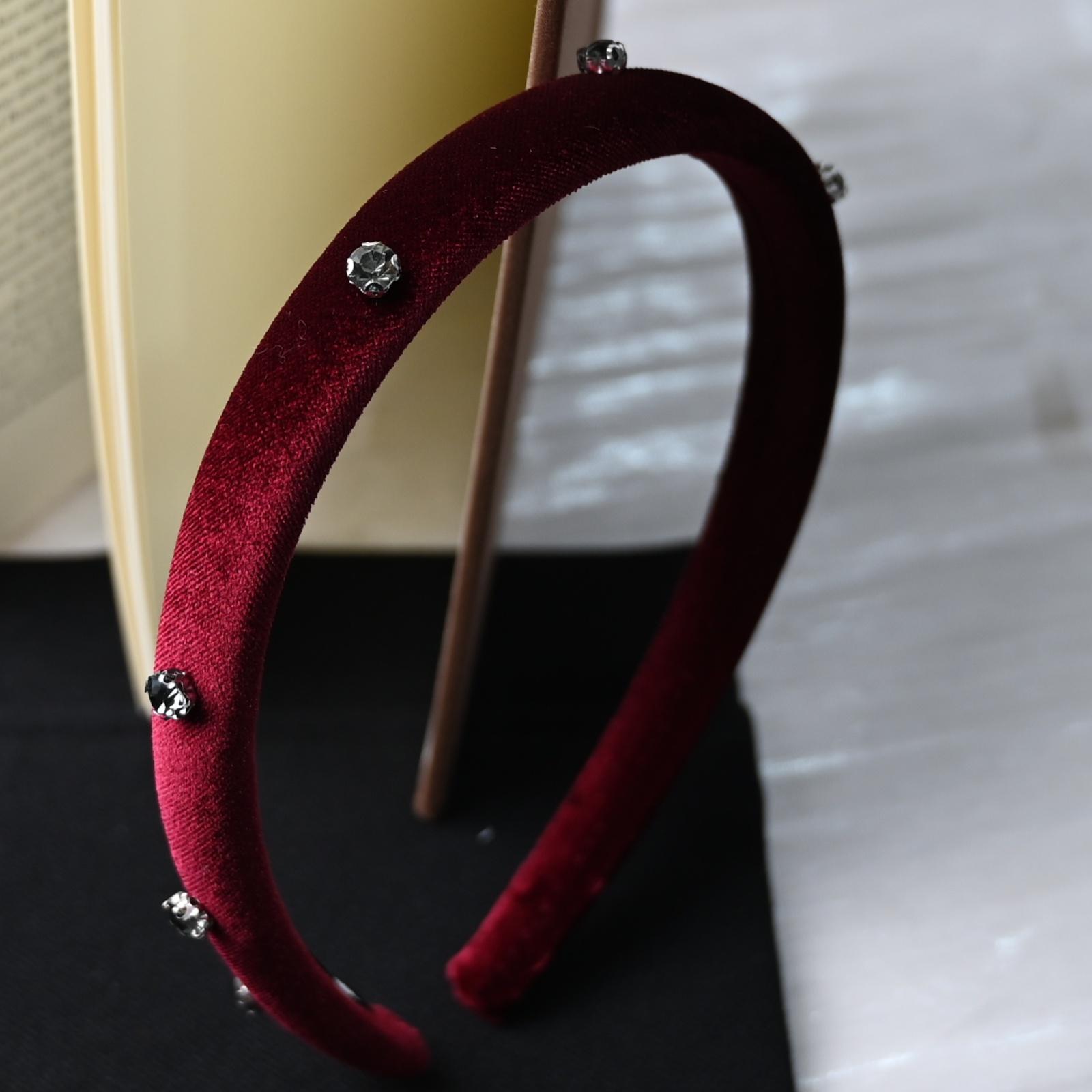 

Высококачественные темно-красные вельветовые осенне-зимние повязки на голову для девочек и женщин, головные уборы, резинки для волос, аксессуары для волос