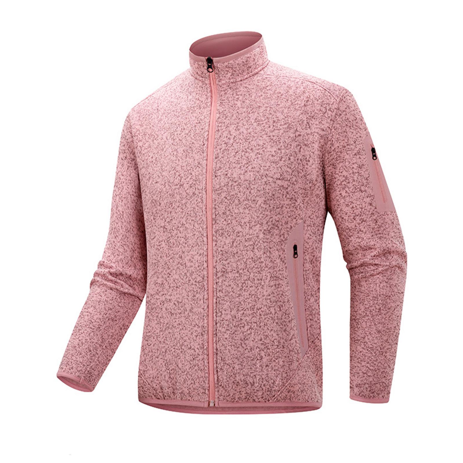 

Men s Solid Color Turtleneck Zipper Jacket Outdoor Couple Casual Sports Long Sleeve Coat XL