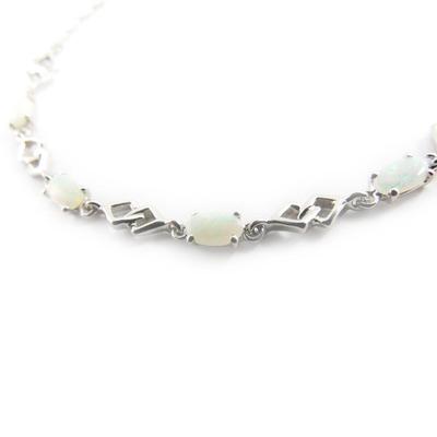 [H7474] - Silberarmband 'Goddess Opal' Silber weiß (rhodiniert) - 3 mm