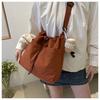 Drawstring Tote Bag Large Capacity Casual Shoulder Bag Canvas Handbag for Women