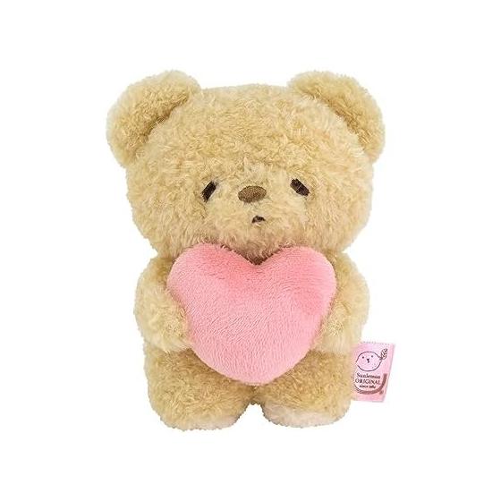 Sunlemon Fluffy Tatton Heart Bear Beige SS 7610cm Stuffed Animal P-8962