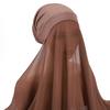Muslim Women Bonnet + Chiffon Shawl Instant Under scarf Cap Islam Inner Scarf Headband Stretch Hijab Cover Headwrap Turbante