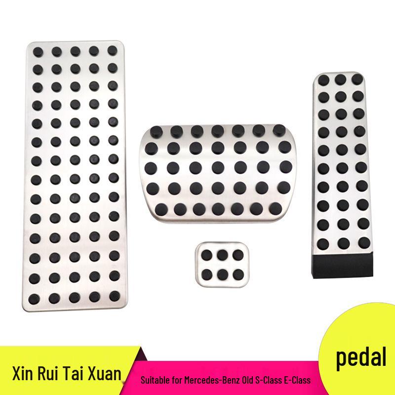

Non-Slip Pedal Set for Mercedes-Benz S-Class & E-Class - Accelerator & Brake Decorative Accessories Aluminum Alloy + Hard Rubber