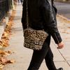 Punk Style Studded Leather Crossbody Bag With Zipper Closure For Daily Use