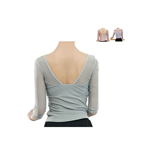 ProDance Pearl Pink, Gray, and Light Green Leo Top for Ballet (PTL001M) (L, Light Green)