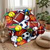 Sports Ball Collage Theme Blanket Lightweight Warm Flannel Blanket Decorative Throw Blanket for Home Decoration