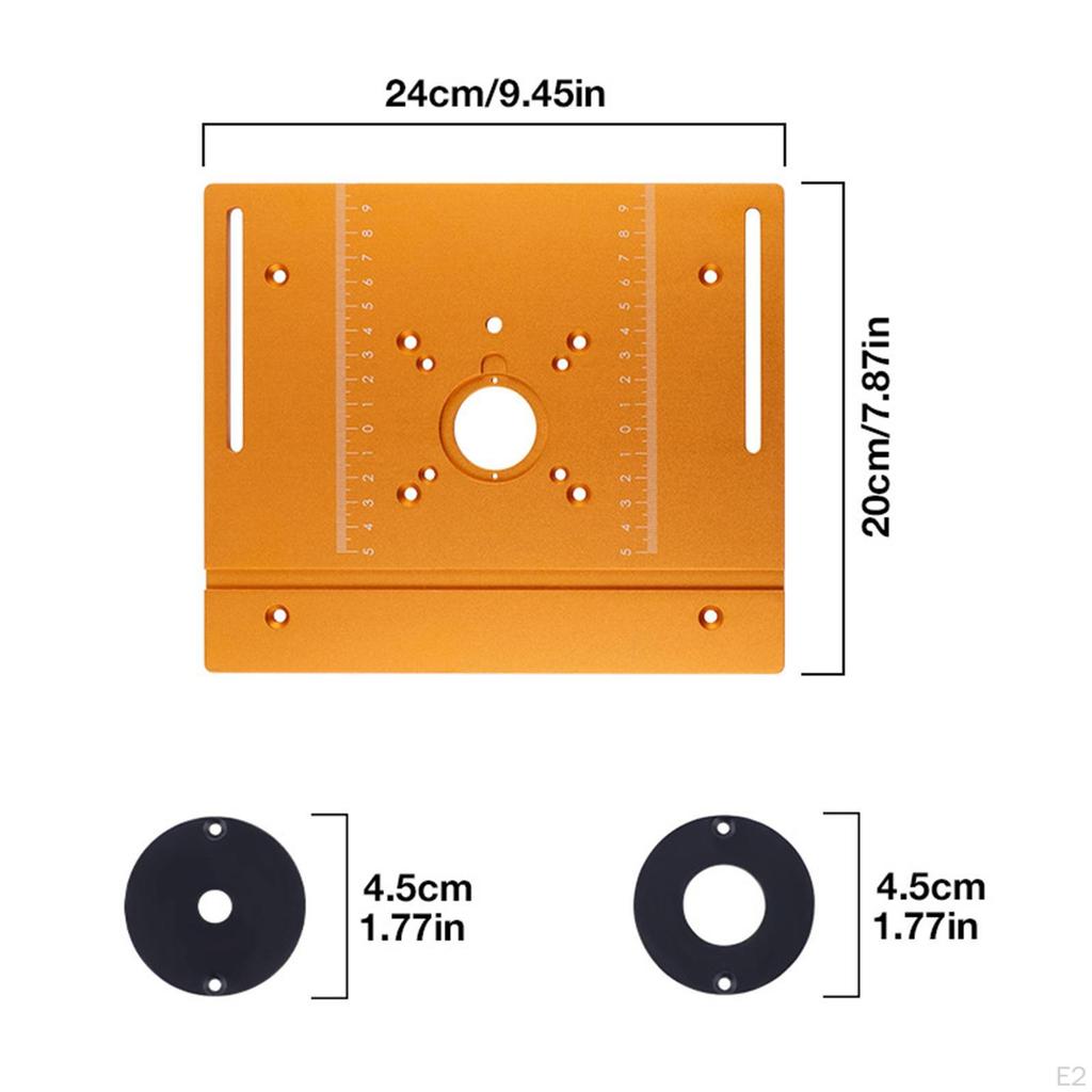 Router Table Insert Plate Trimmer Tool Accurate Spare Part Gold Wood Flip for Invert