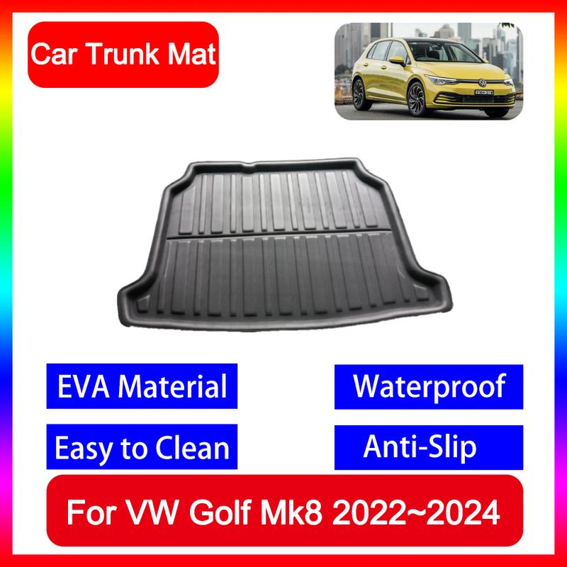 Car Trunk Mat For Volkswagen VW Golf Mk8 2024 Anti-slip Waterproof Mat Car Trunk Mat AUTO Cargo Tray Vehicle Supplies
