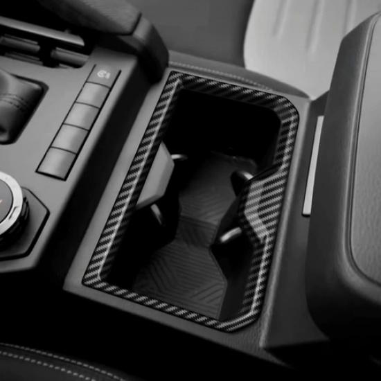FOR Toyota Tacoma 2024 2025 Carbon Fiber Water Cup Holder Trim Frame 1pcs