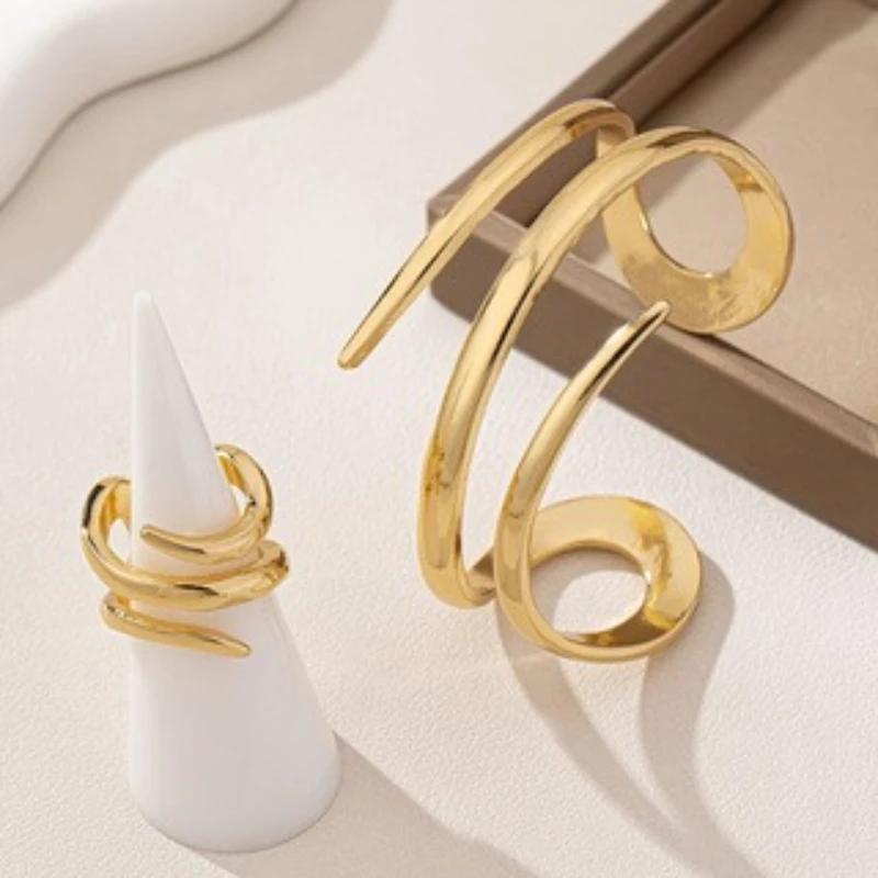 Europe and The United States Fashion Simple Design Multi-layer Bracelet Ring, Women's Classic  Set 2pcs/set