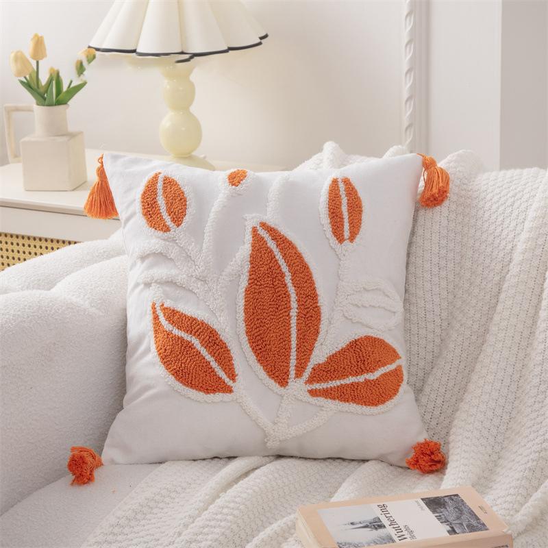 Moroccan Sofa Throw Embroidered Throw Pillowcase Cojines Boho Cotton Linen Decor Cushion Cover Headboard Pillowcases 45x45cm