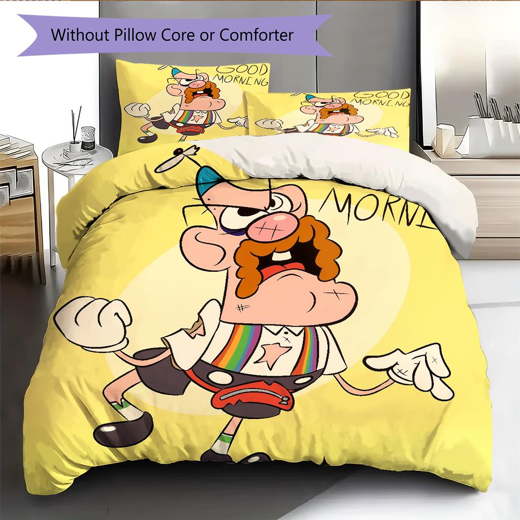 Uncle Grandpa  Pattern Bedding Quilt Set  Home Decoration  Gift (1 * Duvet Cover + 2 * Pillowcase  Without Core)