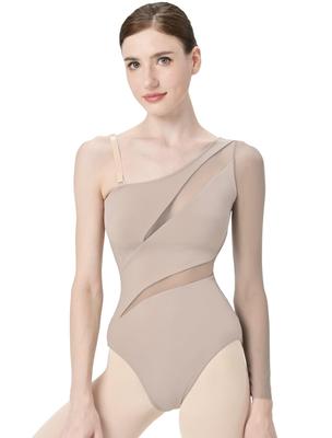 Ballett-Trikot für Erwachsene Ballett und Ein-Schulter-Ausschnitt Größe 170 [s.lemon] Frauen, Gymnastik, Tanzbekleidung, D046, Grau,