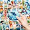 50PCS Calm Bottle Healing Stickers, Graffiti Journal & Luggage Decorative Stickers