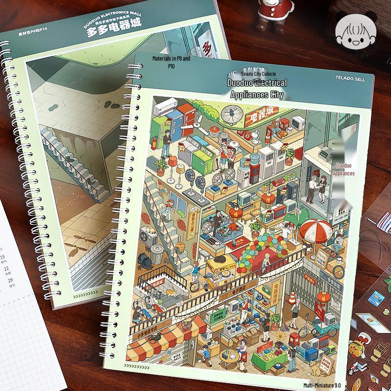 DIY Miniature Scene Book 9: Fun 3D Cartoon Landscapes & Houses Stickers for Girls