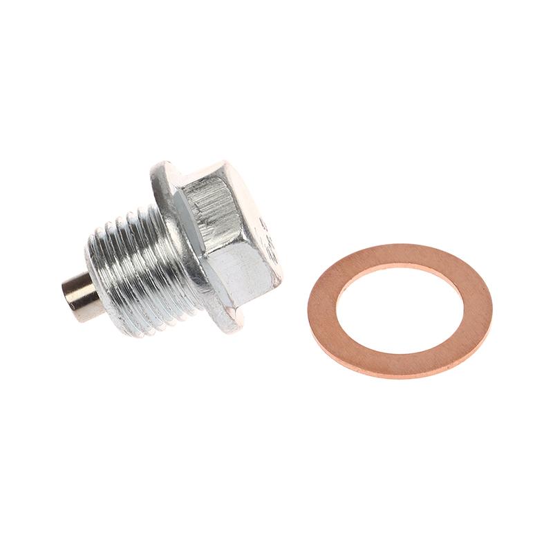 1 Stück Autozubehör Magnetischer Saug-Ablassschrauben mit 5 Dichtungen Neodym-Magnet Edelstahlbolzen Heavy Duty Ölstopfen